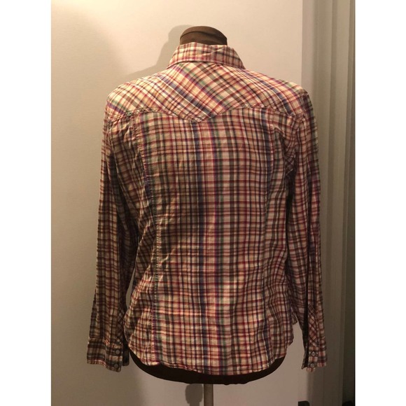 Colorful Old Navy Plaid Shirt sz LG - Picture 5 of 7